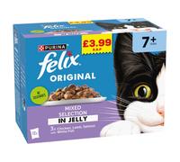 Felix Cat Treats / Food - 20% Off! * - Senior Original Mixed Selection: Chicken, White Fish, Lamb & Salmon (12 x 85g)