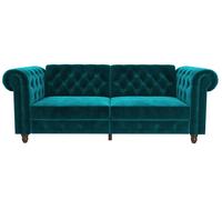 Felix Chesterfield Sofa Bed - Teal Velvet Fabric - 2258979UK