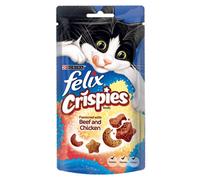 Felix Crispies Cat Treats Beef and Chicken 45g, Pack of 8