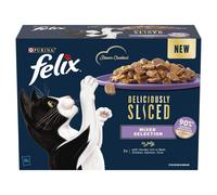 FELIX Deliciously Sliced Mixed Selection in Jelly Wet Cat Food 12x80g (Pack of 4)
