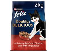 FELIX Doubly Delicious Beef Chicken & Vegetables Adult Dry Cat Food -