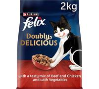 FELIX Doubly Delicious Beef Chicken & Vegetables Dry Cat Food 5x2kg
