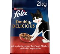 FELIX Doubly Delicious Beef Chicken & Vegetables Dry Cat Food 5x2kg