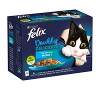 Felix Doubly Delicious Cat Food 85g - Brown / Fish Selection in Jelly / 12