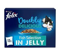 Felix Wet Cat Food Doubly Delicious Fish Selection in Jelly 12x100g Pack of 4