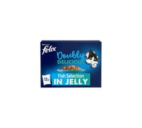 FELIX Doubly Delicious Fish Selection in Jelly Wet Cat Food 12x85g (Pack of 4)