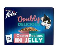 Felix Doubly Delicious Cat Food 85g - Brown / Ocean Selection in Jelly / 12