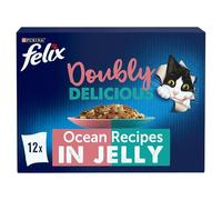 FELIX Doubly Delicious Ocean Recipes in Jelly Wet Cat Food - 12 x 85g