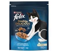 FELIX Doubly Delicious Salmon & Vegetables Dry Cat Food 4x750g