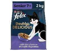 FELIX Doubly Delicious Senior 7+ Salmon and Vegetables Dry Cat Food - 2kg