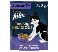 FELIX Doubly Delicious Senior 7+ Salmon and Vegetables Dry Cat Food - 750g