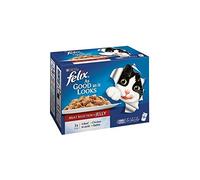 Felix As Good as it Looks Meat Selection in Jelly 12 x 100 g (Pack of 4, Total 48 Pouches)