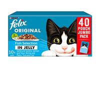 Felix Fish Selection in Jelly Wet Food Pouch, 40 x 100g, Transparent