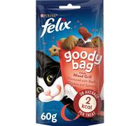 FELIX Goody Bag Mixed Grill Beef, Chicken and Salmon Cat Treats 60g (Pack of 8)