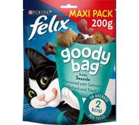 FELIX Goody Bag Seaside Mix Salmon, Pollock and Trout Cat Treats 200g (Pack of 5)