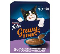 FELIX Gravy Time Chicken and Salmon Wet Cat Food - 6 x 40g