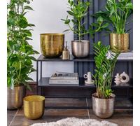 Felix Hammered Metal Silver Planter Set of 3 Ivyline Silver One Size