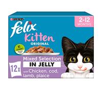 Felix Kitten Mixed Selection in Jelly Cat Food 12x100g, Pack of 4