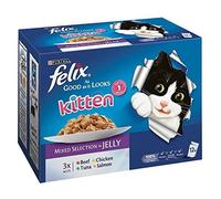 Felix As Good As It Looks Kitten Fish Selection Cat Food 12x100g, Pack of 4