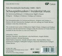 FELIX MENDELSSOHN BARTHOLDY: SCHAUSPIELMUSIKEN NEW CD