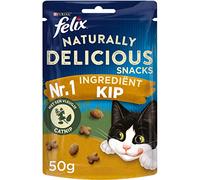 FELIX Naturally Delicious with Chicken & Catnip Cat Snacks, Box of 8 (8x50g)