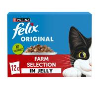 FELIX Original Farm Selection in Jelly Wet Cat Food 12x85g (Pack of 4)