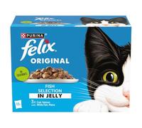 FELIX Original Fish Selection in Jelly Wet Cat Food 12x85g (Pack of 4)
