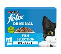 FELIX Original Fish Selection in Jelly Wet Cat Food 12x85g (Pack of 4)