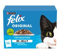 FELIX Original Fish Selection in Jelly Wet Cat Food 12x85g (Pack of 4)