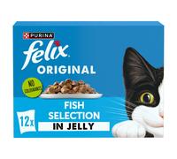 FELIX Original Fish Selection in Jelly Wet Cat Food 12x85g (Pack of 4)