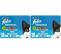 FELIX Original Fish Selection in Jelly Wet Cat Food 12x85g (Pack of 8)