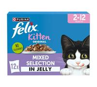 FELIX Original Kitten Mixed Selection in Jelly Wet Cat Food 12x85g (Pack of 4)