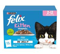 FELIX Original Kitten Fish Selection in Jelly Wet Cat Food 12x85g (Pack of 4)