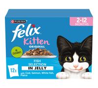 FELIX Original Kitten Fish Selection in Jelly Wet Cat Food 12x85g (Pack of 4)
