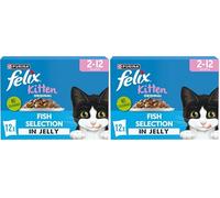 FELIX Original Kitten Fish Selection in Jelly Wet Cat Food 12x85g (Pack of 8)