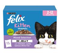 FELIX Original Kitten Mixed Selection in Jelly Wet Cat Food 12x85g (Pack of 4)