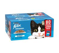 Felix Original Pouches Jumbo Pack 80 x 85g - Fish Selection in Jelly