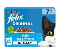 FELIX Original Senior 7+ Fish Selection in Jelly Wet Cat Food 12x85g (Pack of 4)