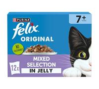 FELIX Original Senior 7+ Mixed Selection in Jelly Wet Cat Food 12x85g (Pack of 4)