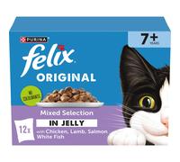 FELIX Original Senior 7+ Mixed Selection in Jelly Wet Cat Food 12x85g (Pack of 4)