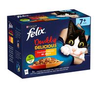 Felix As Good As It Looks Doubly Delicious 7+ Senior Wet Cat Food Meat in Jelly, 12 x 100 g Pouch