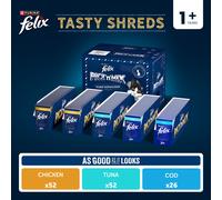 Felix Pre-Mixed Bundle Adult Wet Cat Food Tasty Shreds 130x80g