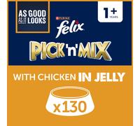 Felix Pre-Mixed Bundle Adult Wet Cat Food with Chicken 130x85g