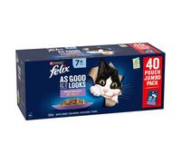 Felix Senior As Good As It Looks Saver Pack 40 x 85g - Mixed Selection in Jelly
