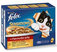 Felix Sensations Jellies Cat Pouches Meaty 100g (48 Pouches)