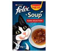 Felix Soup Cat Food Farm Selection 6x48g, Pack of 8