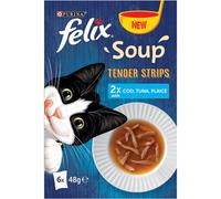 Felix Soup Cat Food Fish Selection Tender Strips 6×48g, Pack of 8