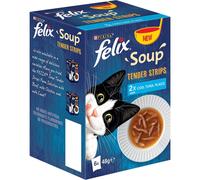 Felix Soup Cat Food Fish Selection Tender Strips 6×48g, Pack of 8