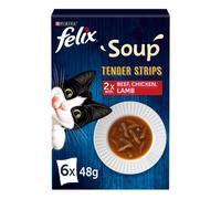Felix Soup Cat Food Tender Strips Farm Selection Cat Food, 6x48g, Pack of 8