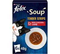 Felix Soup Cat Food Tender Strips Farm Selection Cat Food, 6x48g, Pack of 8